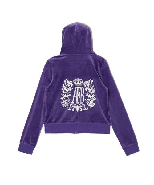 AFB（エーエフビー）の「WMS VELOUR HOODIE（パーカー・レディース・パープル・S/XS）」の2枚目の写真
