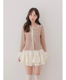 M me eme（エムミーエメ）の「Noble boxy lace collar tops(eme11110)（ニット/セーター）」