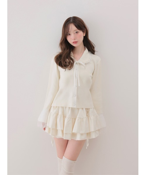 M me eme(エムミーエメ)の「Noble boxy lace collar tops(eme11110)(ニット/セーター・レディース・アイボリー/ネイビー/ブラウン/ピンク・FREE)」の18枚目の写真