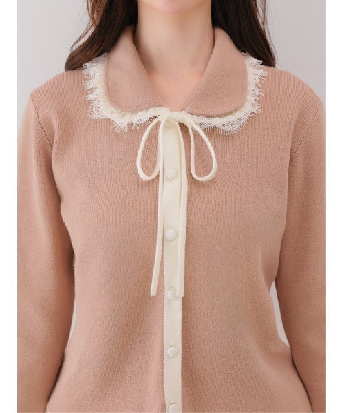 M me eme(エムミーエメ)の「Noble boxy lace collar tops(eme11110)(ニット/セーター・レディース・アイボリー/ネイビー/ブラウン/ピンク・FREE)」の22枚目の写真