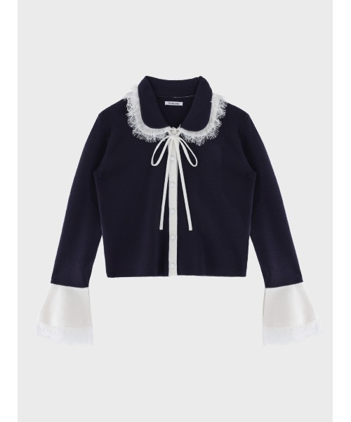 M me eme(エムミーエメ)の「Noble boxy lace collar tops(eme11110)(ニット/セーター・レディース・アイボリー/ネイビー/ブラウン/ピンク・FREE)」の6枚目の写真