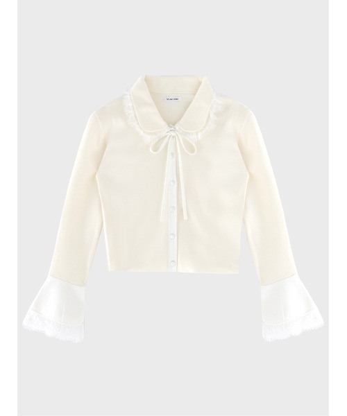 M me eme(エムミーエメ)の「Noble boxy lace collar tops(eme11110)(ニット/セーター・レディース・アイボリー/ネイビー/ブラウン/ピンク・FREE)」の7枚目の写真