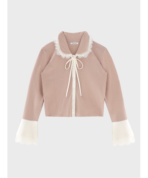 M me eme(エムミーエメ)の「Noble boxy lace collar tops(eme11110)(ニット/セーター・レディース・アイボリー/ネイビー/ブラウン/ピンク・FREE)」の8枚目の写真