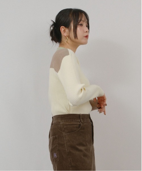 palm RICHE(ポームリシュ)の「バイカラーニット(Tシャツ/カットソー・レディース・オフホワイト/ブラック/グレー・M)」の22枚目の写真