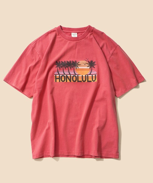 BENCH'S SELECT(ベンチセレクト)の「〈Green Flash〉HAWAII SUNSET TEE(Tシャツ/カットソー・メンズ・ホワイト/イエロー/サックスブルー/レッド/ネイビー・SMALL/MEDIUM/LARGE/X-LARGE)」の1枚目の写真