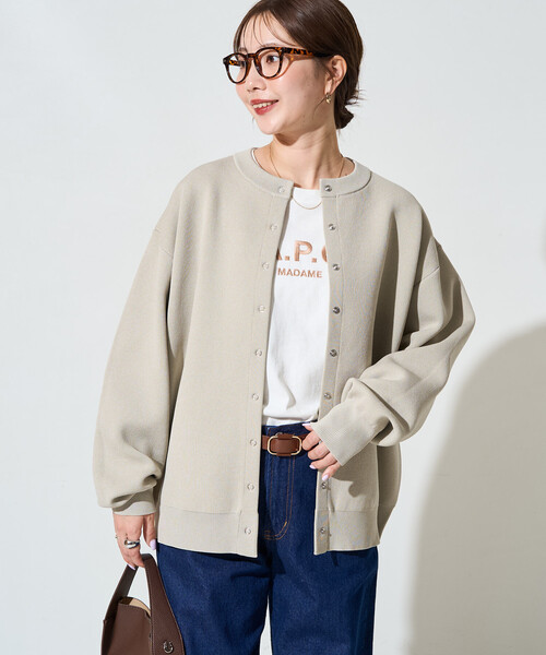 FREAK'S STORE(フリークスストア)の「\累計26,200枚突破/限定展開 <選べる着丈>スナップボタン ニット カーディガン(カーディガン/ボレロ・レディース・ブラック/ベージュ/ネイビー/ブラウン/グレー/レッド/ピンク/グリーン・SMALL/MEDIUM)」の21枚目の写真