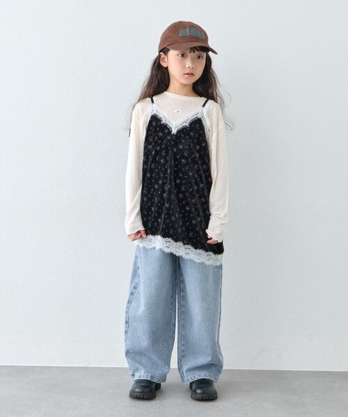 CIAOPANIC TYPY(チャオパニックティピー)の「【KIDS】きらきらビジューワイドデニム(デニムパンツ・キッズ・サックスブルー・SMALL/X-LARGE/XX-LARGE/LARGE/MEDIUM)」の9枚目の写真