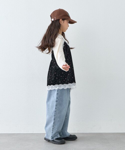 CIAOPANIC TYPY(チャオパニックティピー)の「【KIDS】きらきらビジューワイドデニム(デニムパンツ・キッズ・サックスブルー・SMALL/X-LARGE/XX-LARGE/LARGE/MEDIUM)」の12枚目の写真
