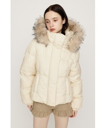 SLY(�X���C)�́yAW PRE ORDER ��2�e�zFUR HOODIE PUFFER SHAPED JK �t�@�[�t�[�f�B�[�p�t�@�[�V�F�[�v�h�W���P�b�g �H�� �~�� �t�@�[/�t�[�h���O���\�� �X�^���h�l�b�N �n�C�l�b�N(�u���]��)
