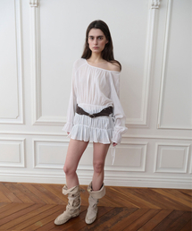 AIRY SHIRRING BLOUSE, IVORY