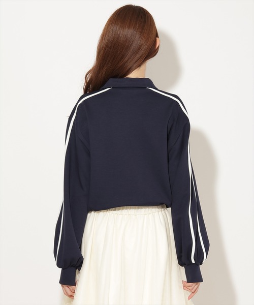 AND COUTURE(アンドクチュール)の「クロップドトラックジャケット(その他アウター・レディース・オフホワイト/ネイビー/イエロー・FREE)」の12枚目の写真