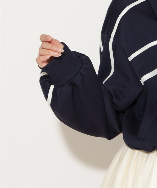 AND COUTURE(アンドクチュール)の「クロップドトラックジャケット(その他アウター・レディース・オフホワイト/ネイビー/イエロー・FREE)」の14枚目の写真