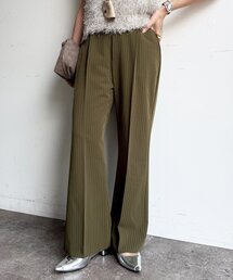 【WEB限定】【美脚見え】ストライプセミフレアパンツ