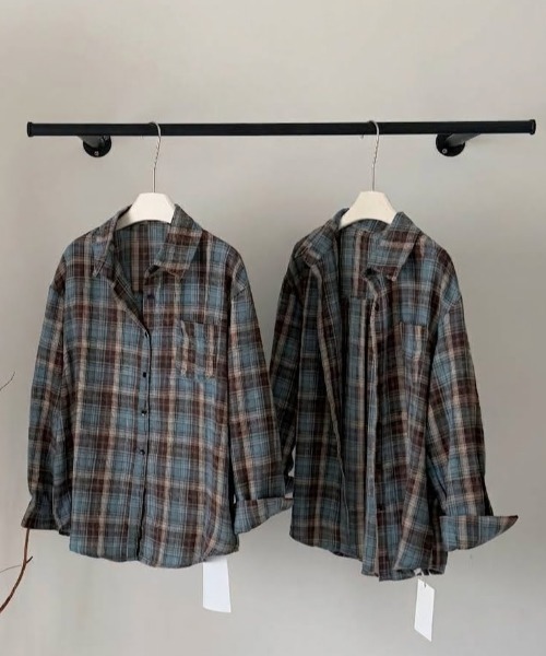witch（ウイッチ）の「オンブレチェック柄シアーシャツ（オーバーサイズシャツ）（シャツ/ブラウス・レディース・ブラウン・FREE）」の8枚目の写真