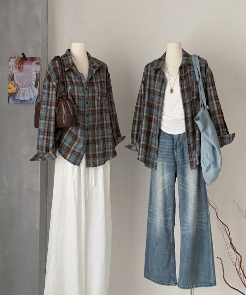 witch（ウイッチ）の「オンブレチェック柄シアーシャツ（オーバーサイズシャツ）（シャツ/ブラウス・レディース・ブラウン・FREE）」の13枚目の写真
