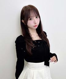 【WEB限定】ビジュー2Wayリボンオフショルニット
