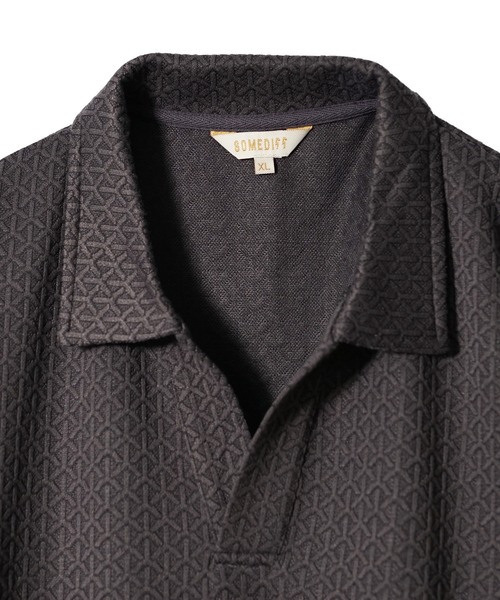 SOMEDIFF(サムディフ)の「【SOMEDIFF】トータスシェルパターン長袖ポロシャツ メンズ 秋服(ポロシャツ・メンズ・ホワイト/チャコール・XL/XXL/M/L)」の14枚目の写真