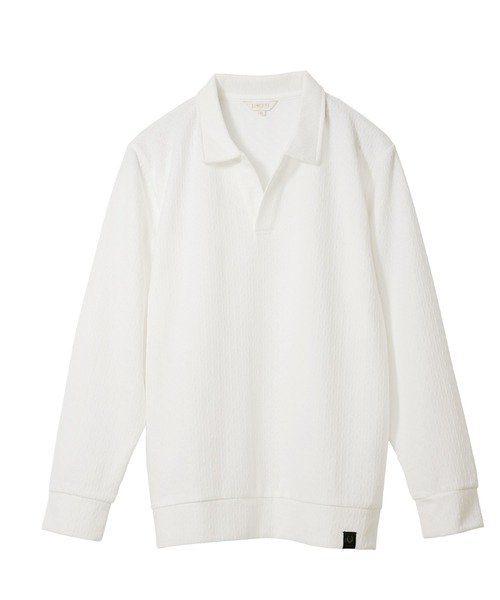 SOMEDIFF(サムディフ)の「【SOMEDIFF】トータスシェルパターン長袖ポロシャツ メンズ 秋服(ポロシャツ・メンズ・ホワイト/チャコール・XL/XXL/M/L)」の3枚目の写真