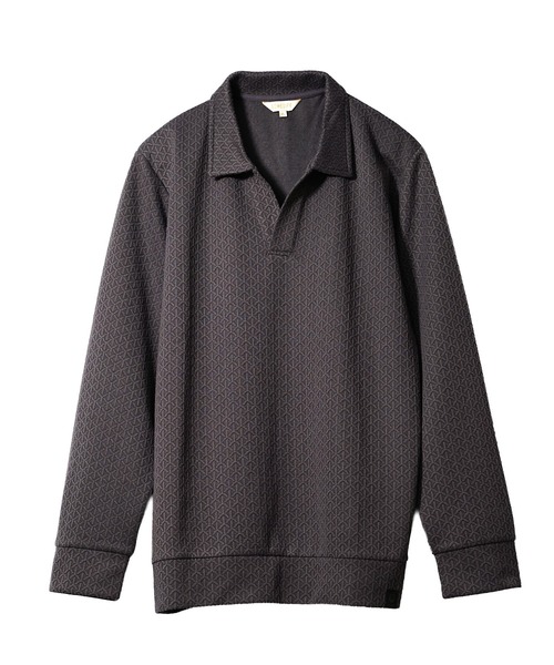 SOMEDIFF(サムディフ)の「【SOMEDIFF】トータスシェルパターン長袖ポロシャツ メンズ 秋服(ポロシャツ・メンズ・ホワイト/チャコール・XL/XXL/M/L)」の9枚目の写真
