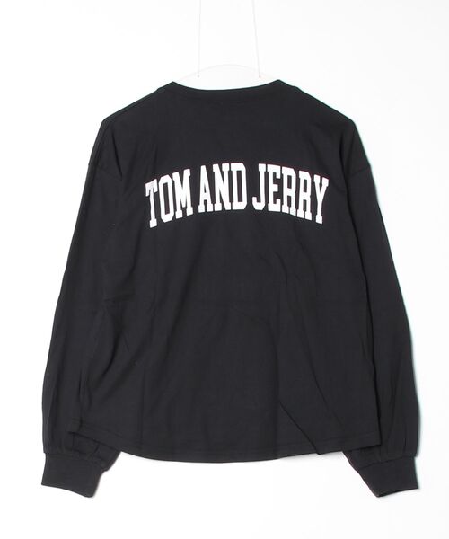 Tom&Jerry(トムアンドジェリー)の「TOM and JERRY トムとジェリー レディース オーバーサイズ 長袖 プリントTシャツ/バックプリントもあり(Tシャツ/カットソー・レディース・グリーン/モカ/ブラック系2/ブラック系1・L/M)」の5枚目の写真