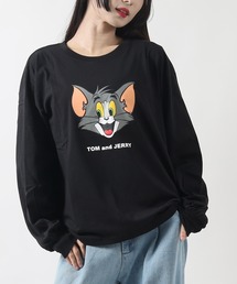 TOM and JERRY トムとジェリー レディース オーバーサイズ 長袖 プリントTシャツ/バックプリントもあり