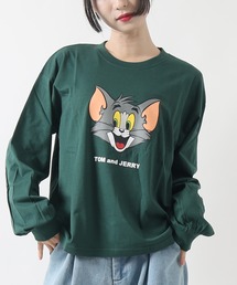 TOM and JERRY トムとジェリー レディース オーバーサイズ 長袖 プリントTシャツ/バックプリントもあり