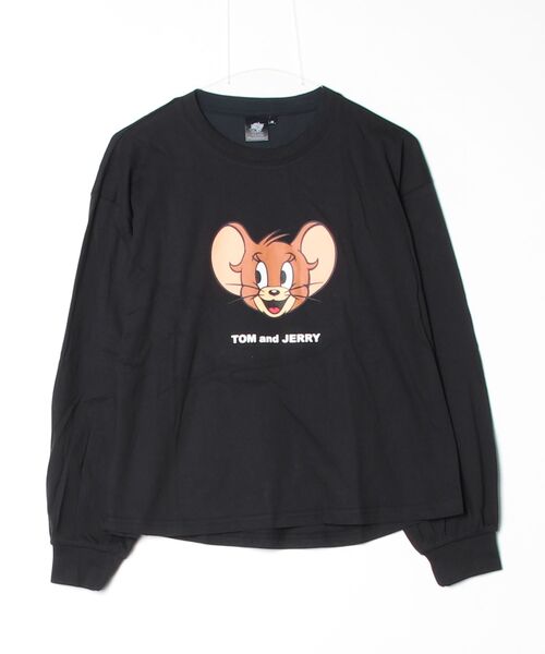 Tom&Jerry(トムアンドジェリー)の「TOM and JERRY トムとジェリー レディース オーバーサイズ 長袖 プリントTシャツ/バックプリントもあり(Tシャツ/カットソー・レディース・グリーン/モカ/ブラック系2/ブラック系1・L/M)」の14枚目の写真