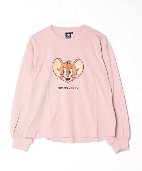 Tom&Jerry(トムアンドジェリー)の「TOM and JERRY トムとジェリー レディース オーバーサイズ 長袖 プリントTシャツ/バックプリントもあり(Tシャツ/カットソー・レディース・グリーン/モカ/ブラック系2/ブラック系1・L/M)」の15枚目の写真