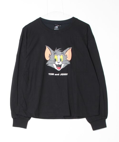 Tom&Jerry(トムアンドジェリー)の「TOM and JERRY トムとジェリー レディース オーバーサイズ 長袖 プリントTシャツ/バックプリントもあり(Tシャツ/カットソー・レディース・グリーン/モカ/ブラック系2/ブラック系1・L/M)」の16枚目の写真