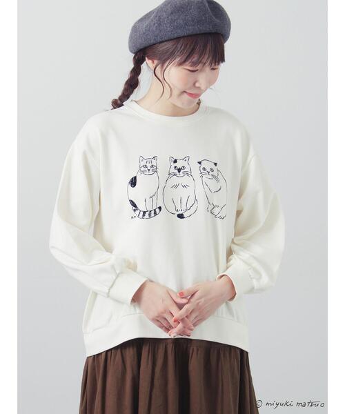 Samansa Mos2（サマンサ モスモス）の「【miyuki matsuo×Samansa Mos2】プルオーバー（Tシャツ/カットソー・レディース・グリーン/キナリ/チャコールグレー・F）」の2枚目の写真