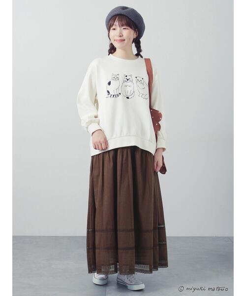 Samansa Mos2（サマンサ モスモス）の「【miyuki matsuo×Samansa Mos2】プルオーバー（Tシャツ/カットソー・レディース・グリーン/キナリ/チャコールグレー・F）」の10枚目の写真