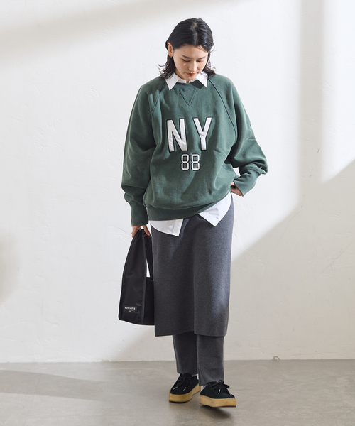 Champion(チャンピオン)の「【CHAMPION/チャンピオン】 for JS RW 11.5oz ワッペンツキスウェット(スウェット・レディース・チャコールグレー/ネイビー/ブラウン/グリーン・LARGE)」の7枚目の写真