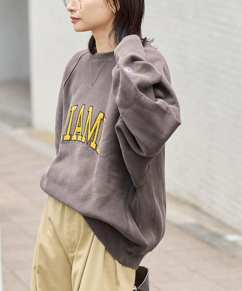 Champion(チャンピオン)の「【CHAMPION/チャンピオン】 for JS RW 11.5oz ワッペンツキスウェット(スウェット・レディース・チャコールグレー/ネイビー/ブラウン/グリーン・LARGE)」の16枚目の写真