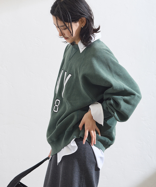 Champion(チャンピオン)の「【CHAMPION/チャンピオン】 for JS RW 11.5oz ワッペンツキスウェット(スウェット・レディース・チャコールグレー/ネイビー/ブラウン/グリーン・LARGE)」の20枚目の写真