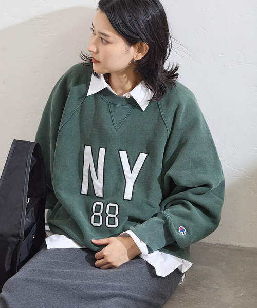 Champion(チャンピオン)の「【CHAMPION/チャンピオン】 for JS RW 11.5oz ワッペンツキスウェット(スウェット・レディース・チャコールグレー/ネイビー/ブラウン/グリーン・LARGE)」の22枚目の写真