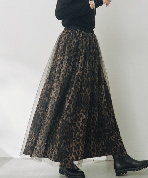 RIVE DROITE(リヴドロワ)の「【2WAY/2サイズ展開】チュールリバーシブルギャザースカート(秋服/冬服)(スカート・レディース・グレイッシュベージュ/チャコールグレー/ベージュ・36/38)」の1枚目の写真