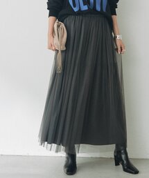 RIVE DROITE（リヴドロワ）の「【2WAY/2サイズ展開】チュールリバーシブルギャザースカート（秋服/冬服）（スカート）」