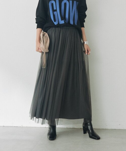 RIVE DROITE(リヴドロワ)の「【2WAY/2サイズ展開】チュールリバーシブルギャザースカート(秋服/冬服)(スカート・レディース・グレイッシュベージュ/チャコールグレー/ベージュ・36/38)」の16枚目の写真