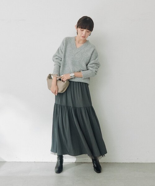 RIVE DROITE(リヴドロワ)の「【2WAY/2サイズ展開】チュールリバーシブルギャザースカート(秋服/冬服)(スカート・レディース・グレイッシュベージュ/チャコールグレー/ベージュ・36/38)」の19枚目の写真
