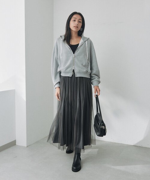 RIVE DROITE(リヴドロワ)の「【2WAY/2サイズ展開】チュールリバーシブルギャザースカート(秋服/冬服)(スカート・レディース・グレイッシュベージュ/チャコールグレー/ベージュ・36/38)」の22枚目の写真