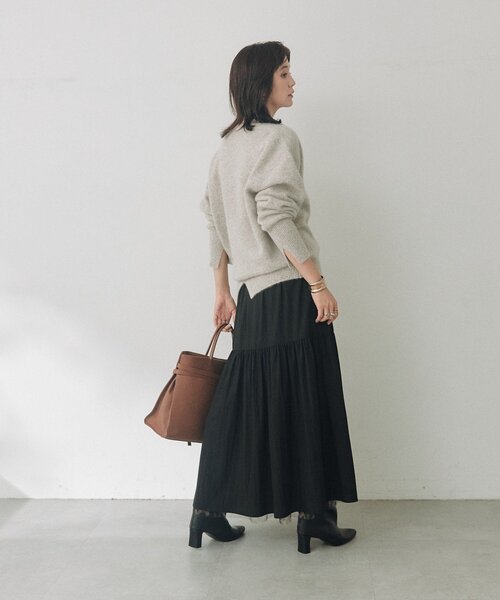 RIVE DROITE(リヴドロワ)の「【2WAY/2サイズ展開】チュールリバーシブルギャザースカート(秋服/冬服)(スカート・レディース・グレイッシュベージュ/チャコールグレー/ベージュ・36/38)」の5枚目の写真