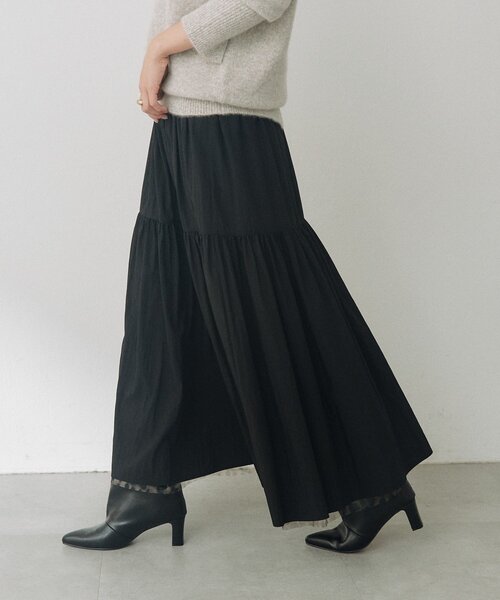 RIVE DROITE(リヴドロワ)の「【2WAY/2サイズ展開】チュールリバーシブルギャザースカート(秋服/冬服)(スカート・レディース・グレイッシュベージュ/チャコールグレー/ベージュ・36/38)」の7枚目の写真