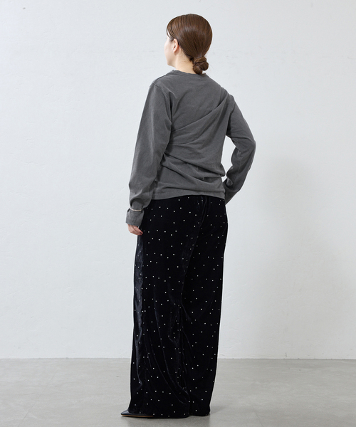 IENA（イエナ）の「ywy/ワイワイ 別注 TUCK DRAPE TOPS EX カットソー TUCK DRP VNTG（Tシャツ/カットソー・レディース・アイボリー/チャコールグレー・FREE）」の10枚目の写真
