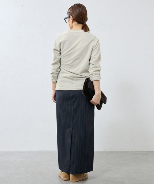 IENA（イエナ）の「ywy/ワイワイ 別注 TUCK DRAPE TOPS EX カットソー TUCK DRP VNTG（Tシャツ/カットソー・レディース・アイボリー/チャコールグレー・FREE）」の18枚目の写真