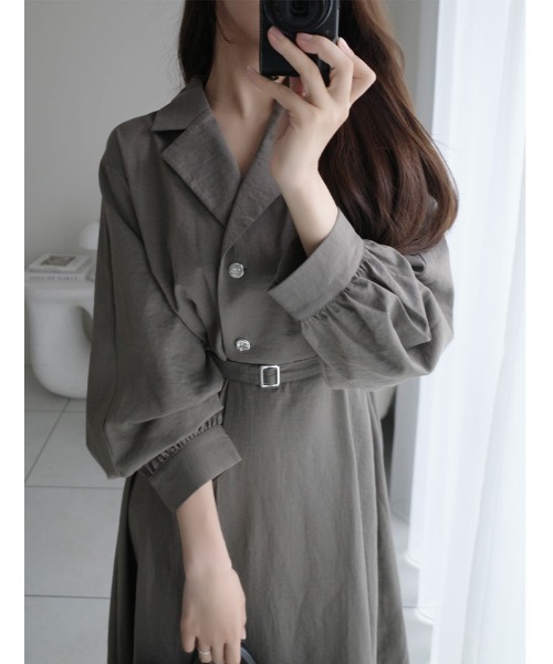 fifth（フィフス）の「【cho____07セレクト】2wayスリーブトレンチ風シャツワンピース（ワンピース・レディース・モカ/ブラック・M/XS）」の5枚目の写真