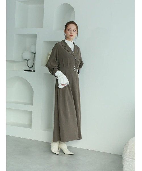 fifth（フィフス）の「【cho____07セレクト】2wayスリーブトレンチ風シャツワンピース（ワンピース・レディース・モカ/ブラック・M/XS）」の8枚目の写真