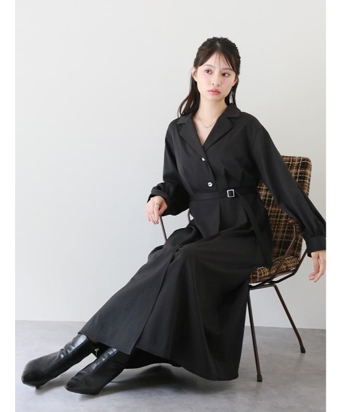 fifth（フィフス）の「【cho____07セレクト】2wayスリーブトレンチ風シャツワンピース（ワンピース・レディース・モカ/ブラック・M/XS）」の22枚目の写真