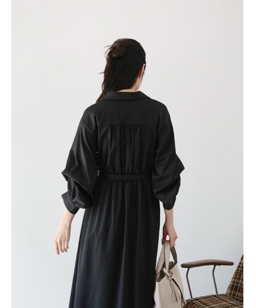 fifth（フィフス）の「【cho____07セレクト】2wayスリーブトレンチ風シャツワンピース（ワンピース・レディース・モカ/ブラック・M/XS）」の16枚目の写真