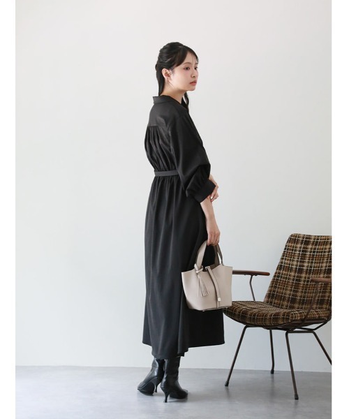 fifth（フィフス）の「【cho____07セレクト】2wayスリーブトレンチ風シャツワンピース（ワンピース・レディース・モカ/ブラック・M/XS）」の18枚目の写真