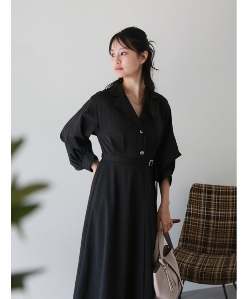 fifth（フィフス）の「【cho____07セレクト】2wayスリーブトレンチ風シャツワンピース（ワンピース・レディース・モカ/ブラック・M/XS）」の11枚目の写真